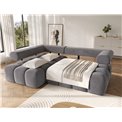 Corner sofa Elevvi L, sleeping function, Manhattan 03, dark grey, H102x260x184cm