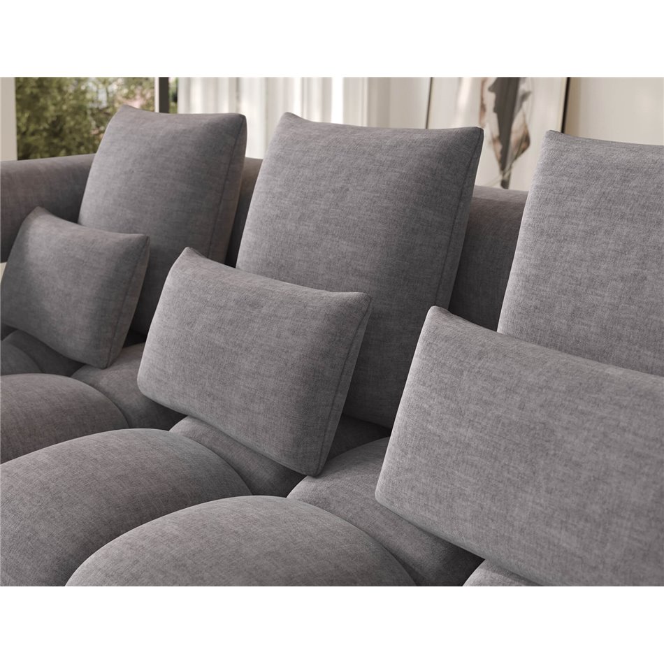 Corner sofa Elevvi L, sleeping function, Manhattan 03, dark grey, H102x260x184cm