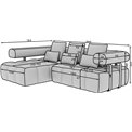 Corner sofa Elevvi L, sleeping function, Manhattan 03, dark grey, H102x260x184cm