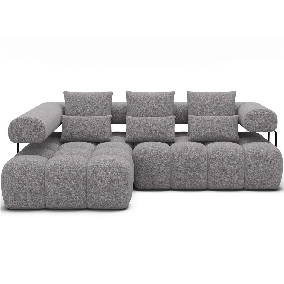 Corner sofa Elevvi L, sleeping function, Paolli 04, grey, H102x260x184cm