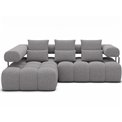 Corner sofa Elevvi L, sleeping function, Paolli 04, grey, H102x260x184cm