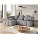 Corner sofa Elevvi L, sleeping function, Paolli 04, grey, H102x260x184cm