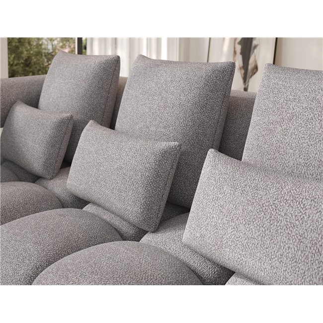 Corner sofa Elevvi L, sleeping function, Paolli 04, grey, H102x260x184cm