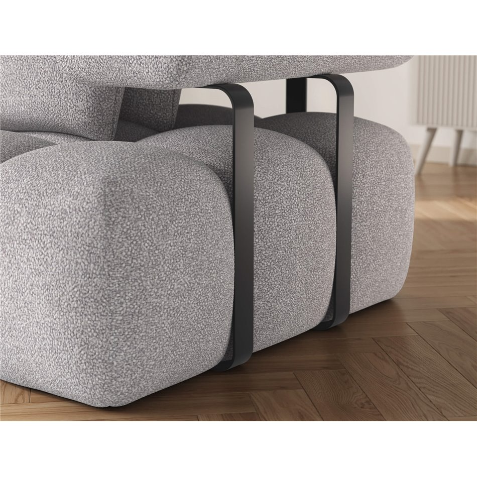Corner sofa Elevvi L, sleeping function, Paolli 04, grey, H102x260x184cm
