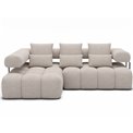 Угловой диван Elevvi L, раздвижной, Bazalt 18, бежевый, H102x260x184cm