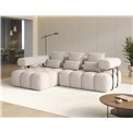 Угловой диван Elevvi L, раздвижной, Bazalt 18, бежевый, H102x260x184cm