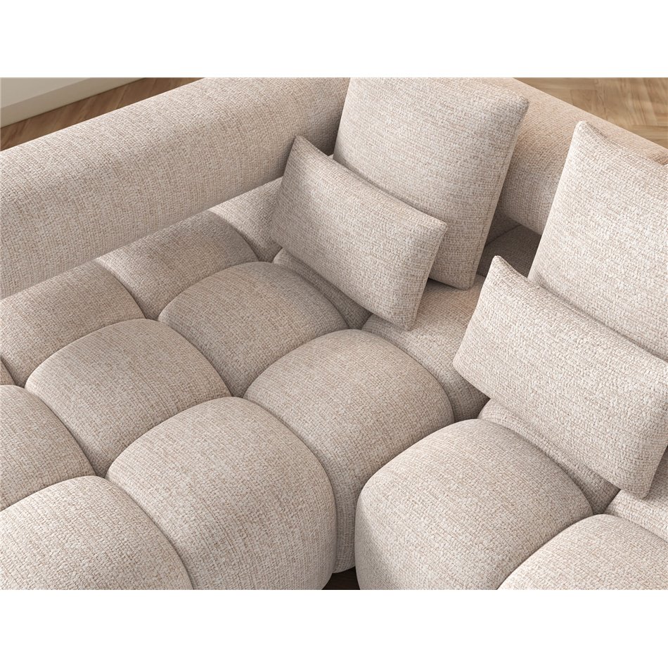 Угловой диван Elevvi L, раздвижной, Bazalt 18, бежевый, H102x260x184cm