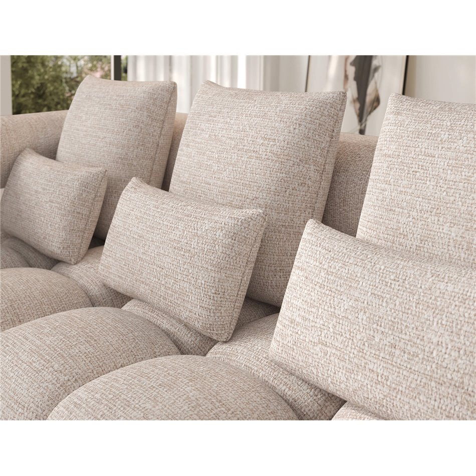 Угловой диван Elevvi L, раздвижной, Bazalt 18, бежевый, H102x260x184cm