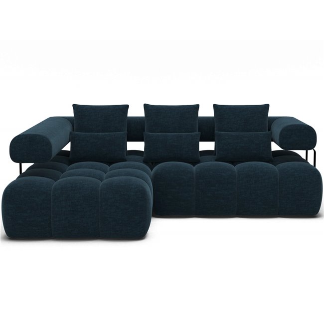 Corner sofa Elevvi L, sleeping function, Manhattan 40, blue, H102x260x184cm