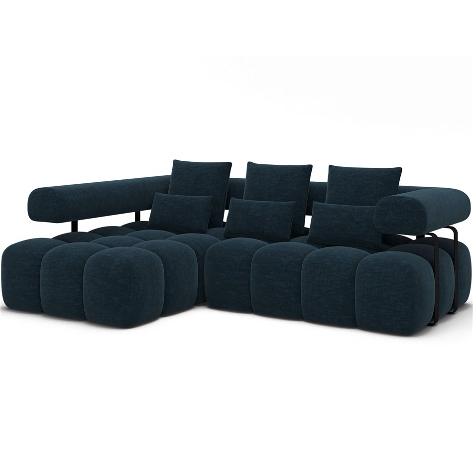Corner sofa Elevvi L, sleeping function, Manhattan 40, blue, H102x260x184cm