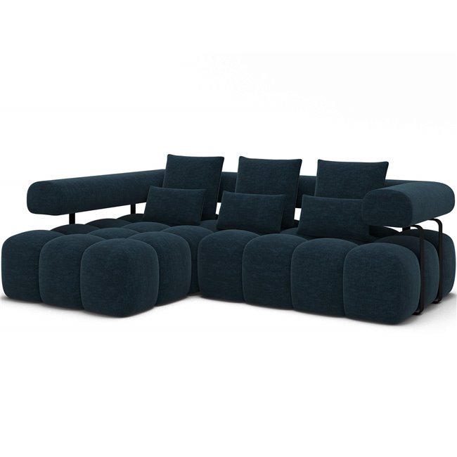 Corner sofa Elevvi L, sleeping function, Manhattan 40, blue, H102x260x184cm