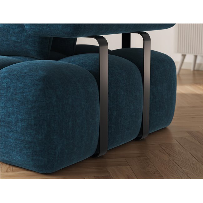 Corner sofa Elevvi L, sleeping function, Manhattan 40, blue, H102x260x184cm