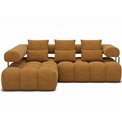 Corner sofa Elevvi L, sleeping function, Manhattan 45, yellow, H102x260x184cm