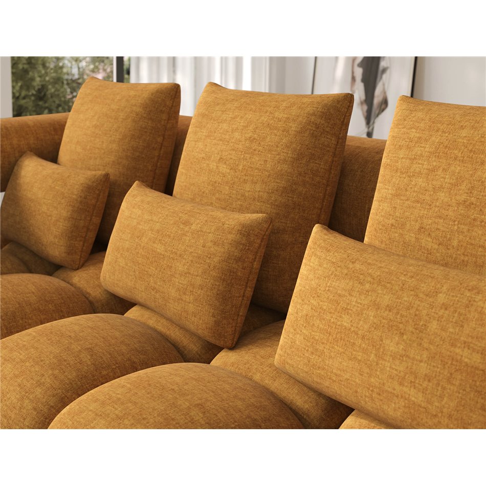 Corner sofa Elevvi L, sleeping function, Manhattan 45, yellow, H102x260x184cm