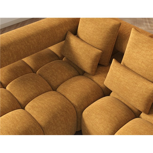 Corner sofa Elevvi L, sleeping function, Manhattan 45, yellow, H102x260x184cm