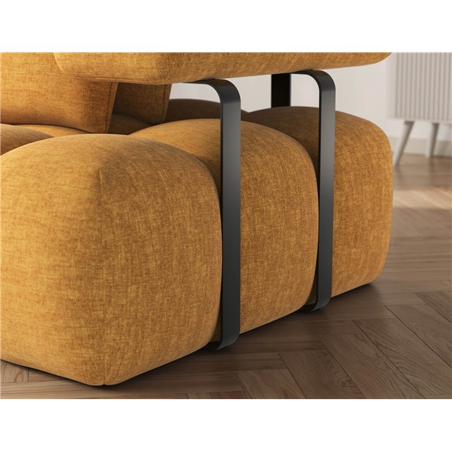 Corner sofa Elevvi L, sleeping function, Manhattan 45, yellow, H102x260x184cm