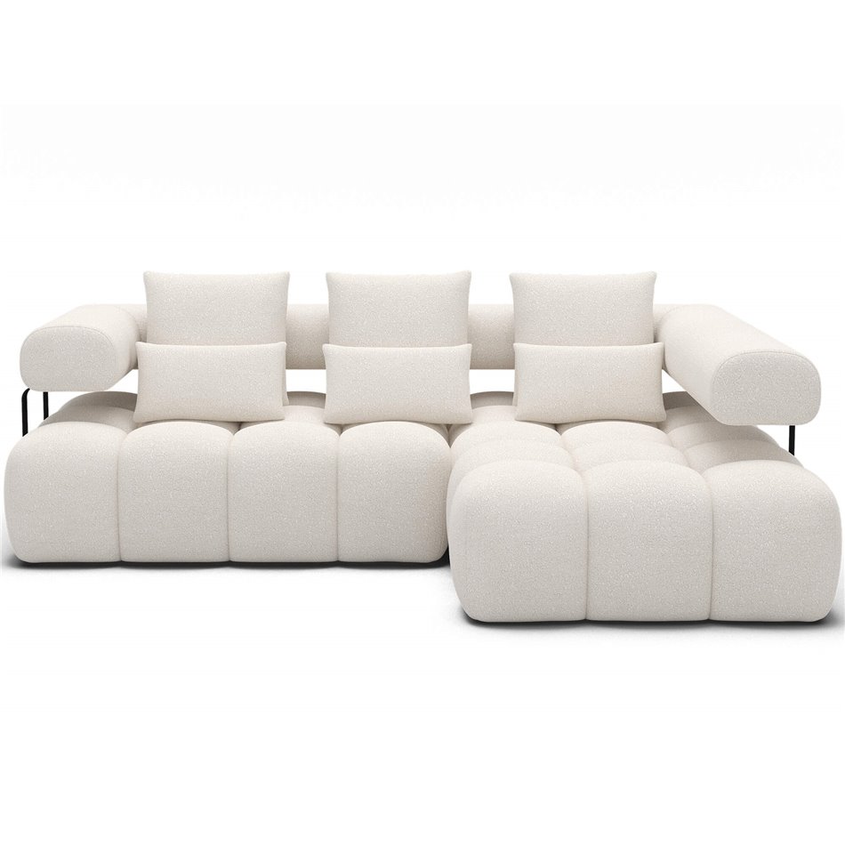 Corner sofa Elevvi R, sleeping function, Jaffray 01, white, H102x260x184cm