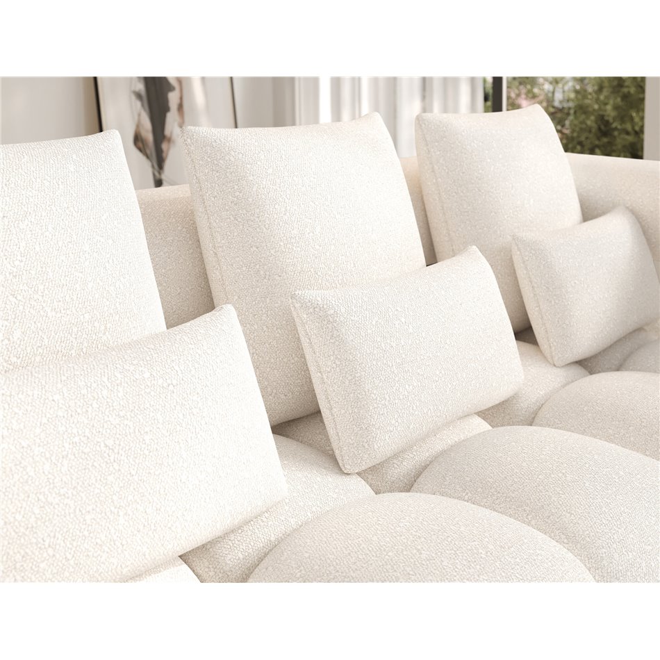 Corner sofa Elevvi R, sleeping function, Jaffray 01, white, H102x260x184cm