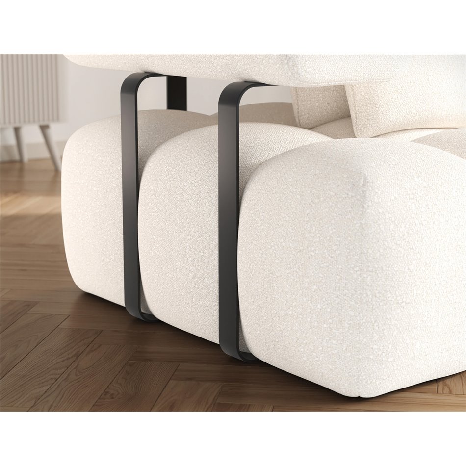 Corner sofa Elevvi R, sleeping function, Jaffray 01, white, H102x260x184cm