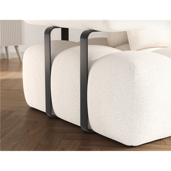 Corner sofa Elevvi R, sleeping function, Jaffray 01, white, H102x260x184cm