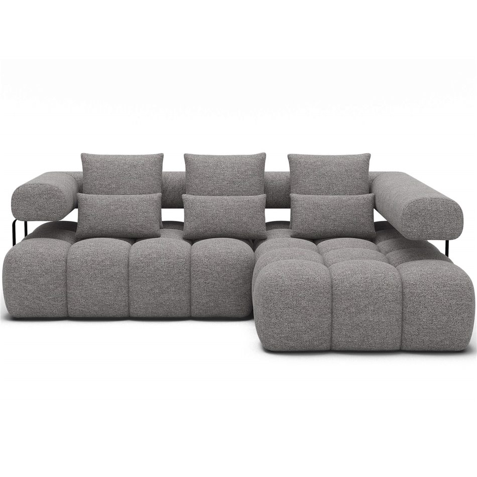 Corner sofa Elevvi R, sleeping function, Coralline 03, grey, H102x260x184cm