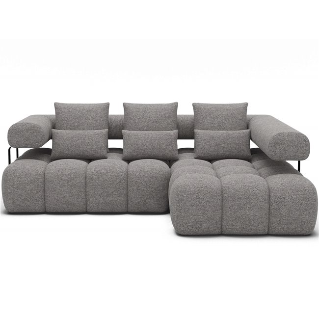 Corner sofa Elevvi R, sleeping function, Coralline 03, grey, H102x260x184cm