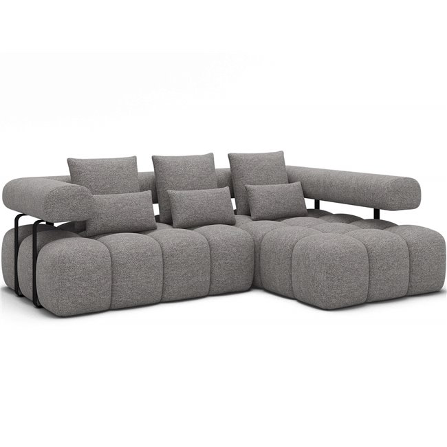 Corner sofa Elevvi R, sleeping function, Coralline 03, grey, H102x260x184cm
