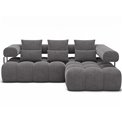 Corner sofa Elevvi R, sleeping function, Manhattan 03, dark grey, H102x260x184cm