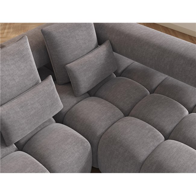 Corner sofa Elevvi R, sleeping function, Manhattan 03, dark grey, H102x260x184cm