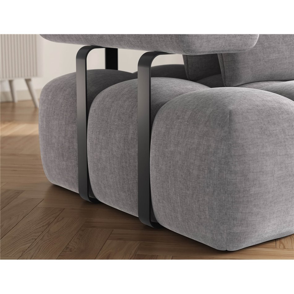 Corner sofa Elevvi R, sleeping function, Manhattan 03, dark grey, H102x260x184cm