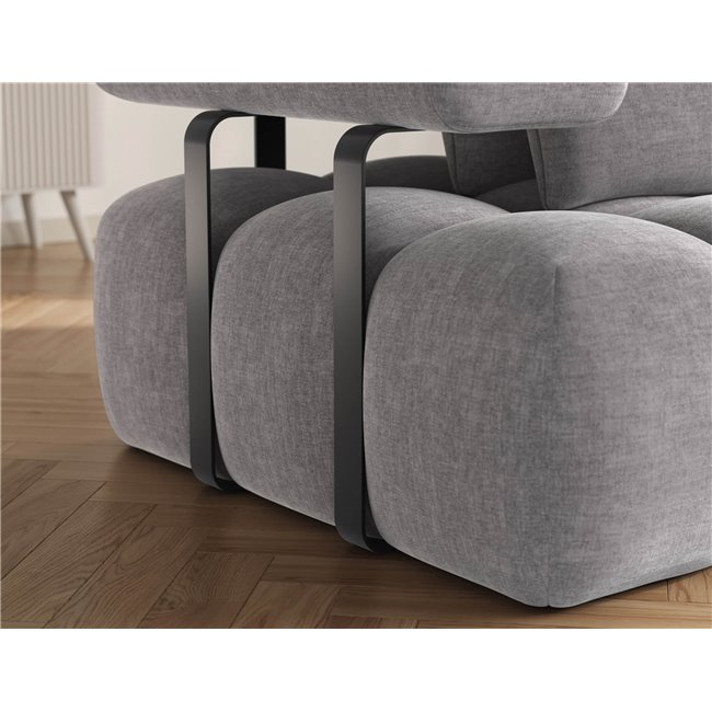 Corner sofa Elevvi R, sleeping function, Manhattan 03, dark grey, H102x260x184cm