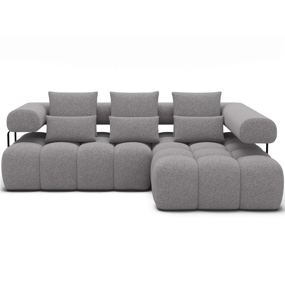 Corner sofa Elevvi R, sleeping function, Paolli 04, grey, H102x260x184cm