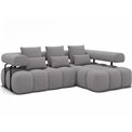 Corner sofa Elevvi R, sleeping function, Paolli 04, grey, H102x260x184cm