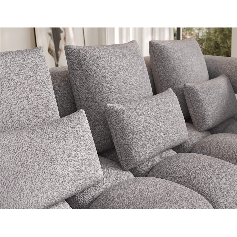 Corner sofa Elevvi R, sleeping function, Paolli 04, grey, H102x260x184cm