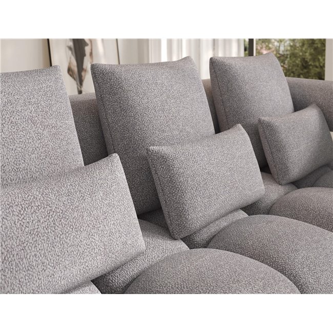 Corner sofa Elevvi R, sleeping function, Paolli 04, grey, H102x260x184cm