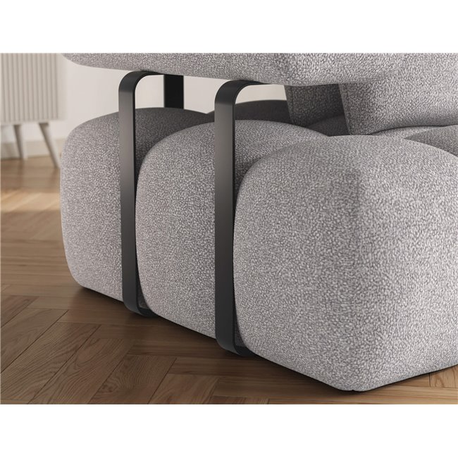 Corner sofa Elevvi R, sleeping function, Paolli 04, grey, H102x260x184cm