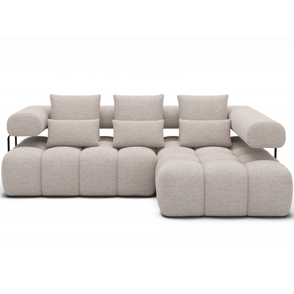 Corner sofa Elevvi R, sleeping function, Bazalt 18, grey, H102x260x184cm