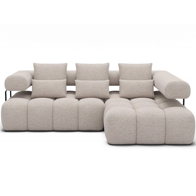 Corner sofa Elevvi R, sleeping function, Bazalt 18, grey, H102x260x184cm