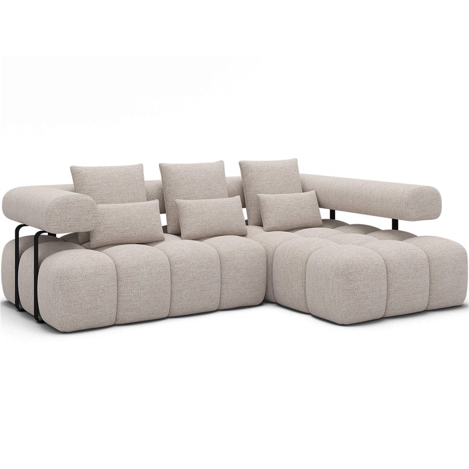 Corner sofa Elevvi R, sleeping function, Bazalt 18, grey, H102x260x184cm
