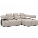 Corner sofa Elevvi R, sleeping function, Bazalt 18, grey, H102x260x184cm