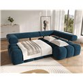 Corner sofa Elevvi R, sleeping function, Manhattan 40, blue, H102x260x184cm