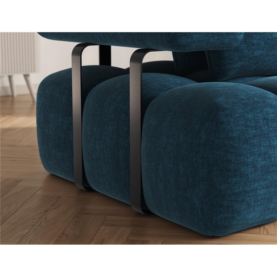 Corner sofa Elevvi R, sleeping function, Manhattan 40, blue, H102x260x184cm