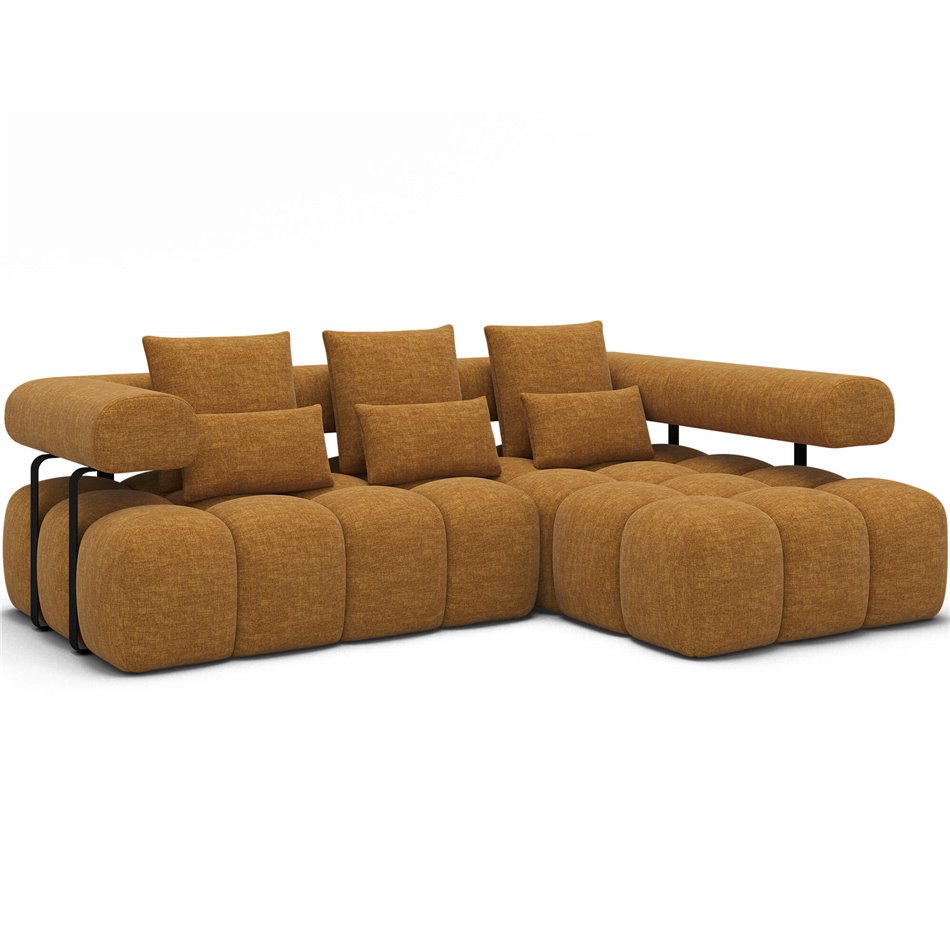 Corner sofa Elevvi R, sleeping function, Manhattan 45, yellow, H102x260x184cm