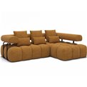 Corner sofa Elevvi R, sleeping function, Manhattan 45, yellow, H102x260x184cm