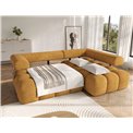 Corner sofa Elevvi R, sleeping function, Manhattan 45, yellow, H102x260x184cm