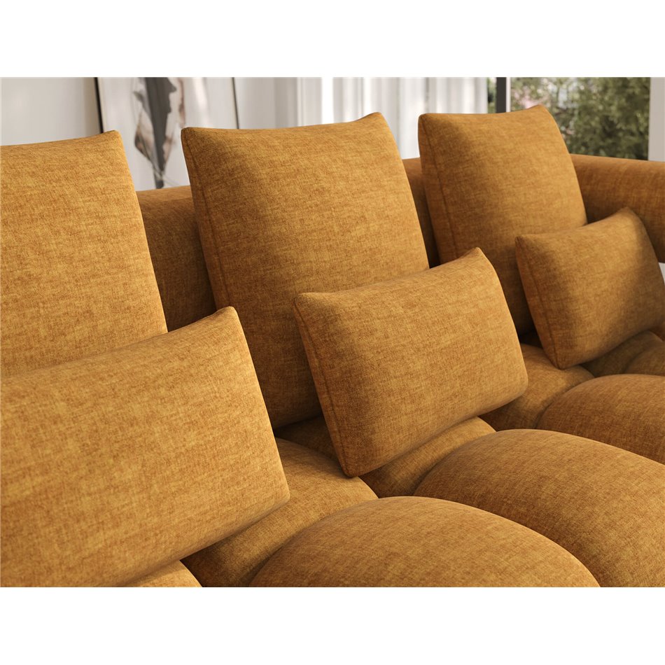Corner sofa Elevvi R, sleeping function, Manhattan 45, yellow, H102x260x184cm