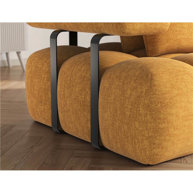 Corner sofa Elevvi R, sleeping function, Manhattan 45, yellow, H102x260x184cm