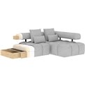 Corner sofa Elevvi R, sleeping function, Manhattan 45, yellow, H102x260x184cm