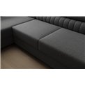 U-shaped sofa Eluis L, sleeping function, Sawana 14, black, H92x347x202cm