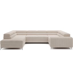 U-shaped sofa Eluis L, sleeping function, Jarell 18, corduroy, beige, H92x347x202cm